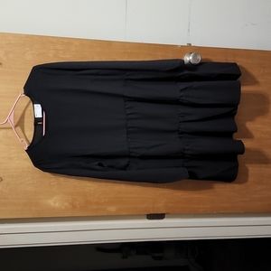 ASOS black tiered smock mini dress